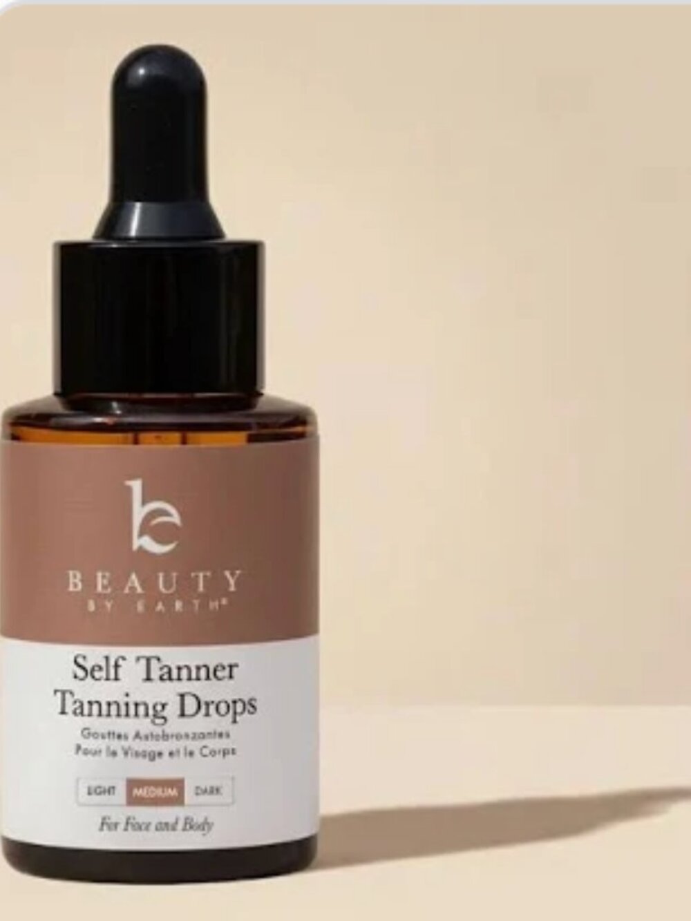 Beauty by Earth Self Tanner Tanning Drops MEDIUM new 1.oz (FREE SHIPPING)